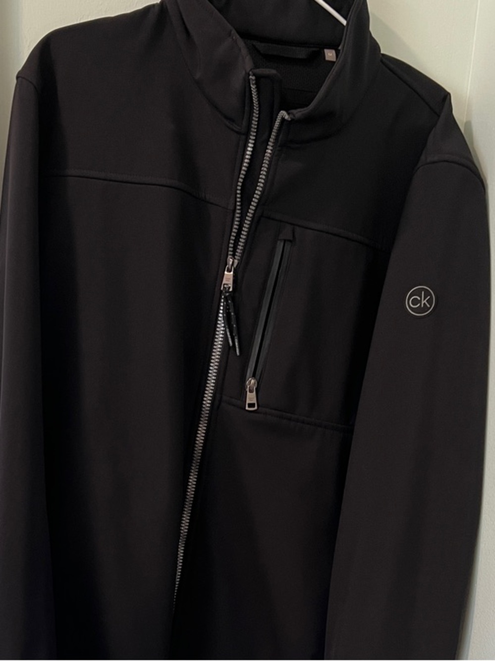 Calvin Klein Black Softshell Quarter-Zip Jacket